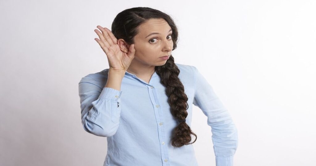 A woman suffering from Hearing Loss