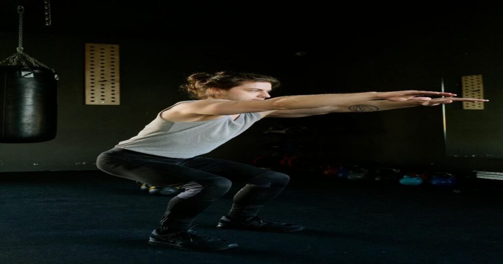 a man performing squats