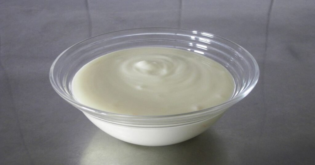 A bowl of Greek yogurt.