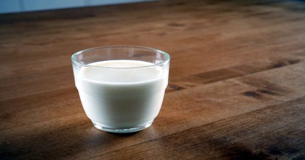 a glass of milk